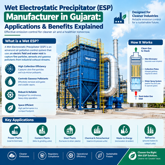Wet Electrostatic Precipitator (ESP) Manufacturer in Gujarat: Applications & Benefits Explained
